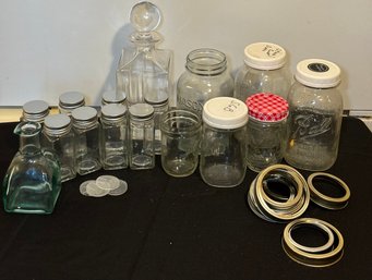 R2 Collection Of Glass To Include Spice Jars And Mason Jars