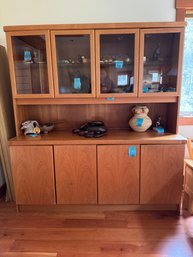RmA4 Solid Wood Hutch/ Cabinet With Shelves And Glass Doors