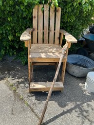 R00 Big Wooden Chair, Wooden Walking Stick