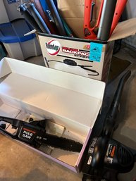 Rm0 Gardening Tools, Remington Mighty Sweep Blower, Remington Pole Saw, Black And Decker Alligator Chainsaw