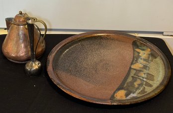 R2 Large Ceramic Platter, Vintage Style Kettle And Vase