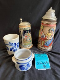 R1 Stiefel And Gerzit German Beer Steins And Small Crockery/pottery Pieces
