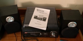 Encore Record Player Turntable Radio System, 2 Speakers