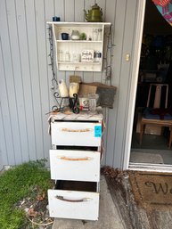 Metal Drawer Cabinet, Vases, Orchid Pot, Candle Holders, Wall Shelf, Tea Kettle, Heavy Glass Vase, Wrought