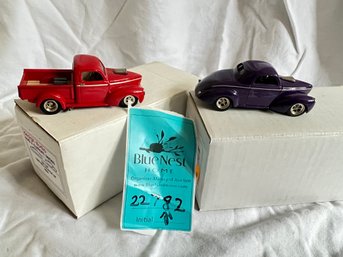 R Two Die Cast Design Studios Model Cars.  1940 Willys Pick-up And 1941 Willys Coup