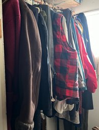 R6 Entire Contents Of Closet, Mens And Womens Jackets, Levi Jeans, Vintage Womens Dresses And Jackets,