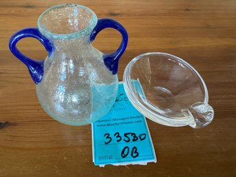 R1  Steuben Small Bowl About 4in Diameter And Small Vase With No Visible Marking Measuring About 4.5 In Tall