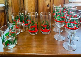 R1 Collection Of Holly Themed Drinkware