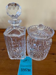 R1 Waterford Decanter And Ice Bucket/ Candy Dish