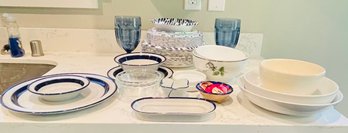 R5 Noritake Dinnerware, Duratuff Glassware, Misc Bowls And Paper Plates