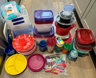 R5 Misc Food Containers, Plastic Plates, Plastic Cups, Childrens Utensils