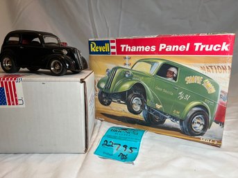 R1 Design Studio Die Cast Model Car 1948 Anglia Pro Street And Model Car Kit  For Thames Panel Truck