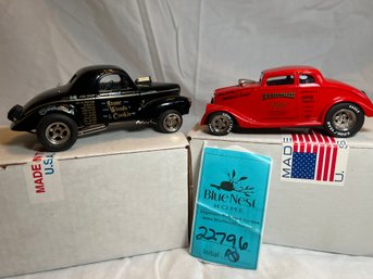 R1 Two Design Studio Die Cast Model Cars.  1941 Willys Stone Woods & Cook.  K.s. Pittman Drag Car