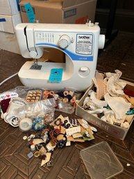 Brother Sewing Machine Lx3125 And Thread, Buttons, Lace Trim Embroidery Thread