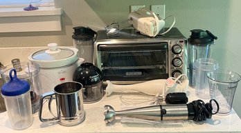 R5 Black And Decker Toaster Oven, Rival Hand Blender And Crock Pot, Cuisine Art Smart Stick, Variety Of Cups