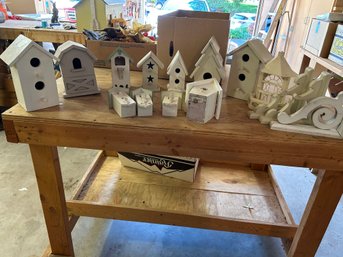 R0 Set Of Bird Houses In Various Sizes, Wooden Decor