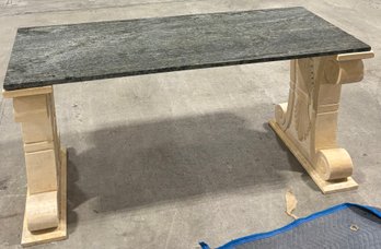 HEAVY All Real Stone Italian Three Piece Table, Table Is Not Attached