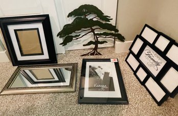 R10 Frames And A Piece Of Tree Art, A Mirror