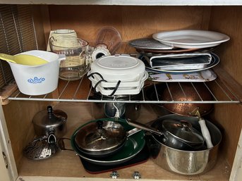 Rm3 Cookware, Serving Dishes, Pyrex Measuring Cup, Hamilton Beach Blender, Knives, Utensil Set, Other Tools