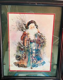 R0 Lot Of Framed Artwork Peggy Abrams Holiday Christmas Signed