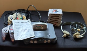 R9 Nintendo64 Gaming Set Up With Two Remotes, Power Cords And Seven Games To Include Pokmon Snap, Star Wars R