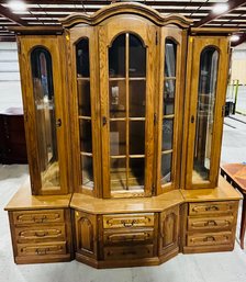 China Cabinet With Glass Doors, Drawers, Display Lighting