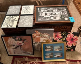 Rm8 Art Collection Including Floral Framed Prints And Canvases