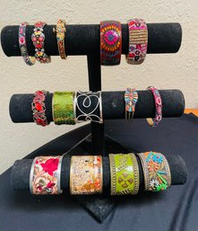 R2 Collection Of Costume Jewelry To Include 14 Bracelets In Colorful Tones