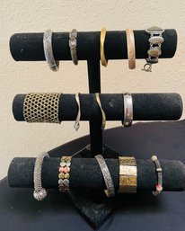 R2 Collection Of Costume Jewelry To Include 14 Bracelets In Gold And Silver Tones