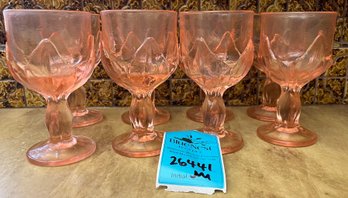 R4 Tiffin Franciscan Cabaret Pink Water Goblets Set Of 6