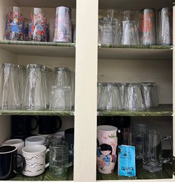 R4 Cabinet Full Of Mugs, Glass Cups, Plastic Travel Cups, Glass Mugs, Ceramic Mugs