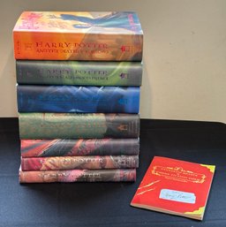 R9 Harry Potter Series Year 1-7 Hardcover With Embossed Lettering To Include Fantastic Beasts Guide Book