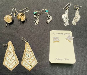 R2 Collection Of Five Pairs Of Earrings Some 925, Some Sterling, Some Unmarked