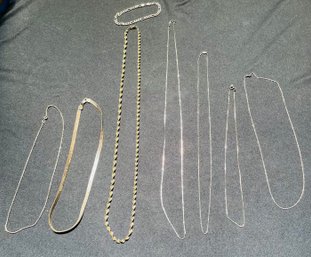 R2 Collection Of 7 Necklaces And  A Bracelet Most Not All Stamped 925
