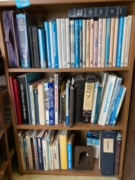 RM10 Wooden Bookshelf, Assorted Books, Bookends