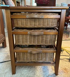Rm3 Side Table With Three Basket Drawers And Contents