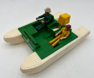 1970s Fisher Price Adventure People Wilderness Patrol Pontoon Boat W/forest Ranger And Passenger Figures