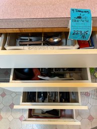R2 Four Drawers Of Flatware And Cooking Tools