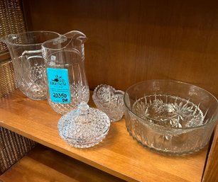 Rm4 Cristal DArques Longchamp Matching Ice Bucket And Pitcher, And Variety Of Bowls