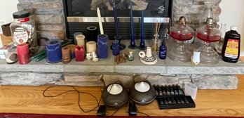 Diffusers, Essential Oils, Candles, Matches, Red Oil Lamps