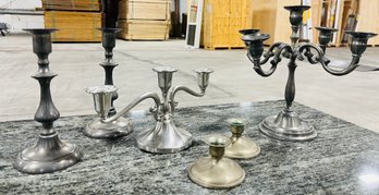 Lot Of Candle Holders Includes Pewter