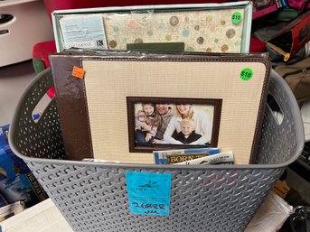 R0 Bin With Scrapbooks, Photo Corners, Sticker Pack, Floral Embellishments, Reusable Hobby Lobby Bag