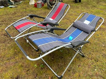 S1 Two Zero Gravity Outdoor Lounge Chairs  Frame 20.5in Wide  X 68in Long