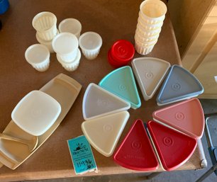 Vintage - 8 Tupperware Individual Pie Keepers, Mini Cups With Removable Bottoms And Lids