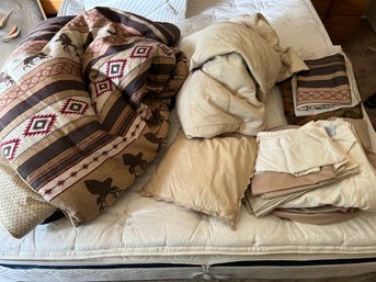 R11 Two Blankets, Various Linen, One Small Pillow