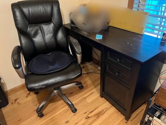 R1 Computer Desk With Keyboard Tray, Leather-like Desk Chair