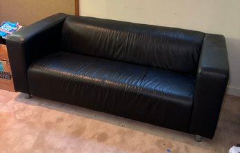 R9 Black Leather Style Couch, Located Up Steep And Narrow Stairs