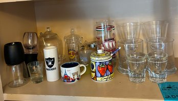 R3 Set Of Two Matching Shot Glasses, Vintage Joie De Vivre Ceramic Jam Jar, Creamer And Sugar Bowl Set, Other