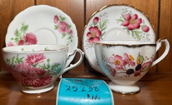 R1 Vintage Adderly And Queen Anne China Tea Cups And Saucers