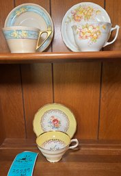 R1 Vintage Sampson Smith, Grosvenor And Favorite Bavaria China Tea Cups And Saucers